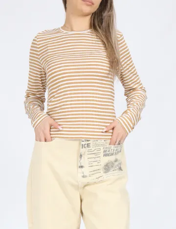 Bluza Vero Moda, maro/alb Maro
