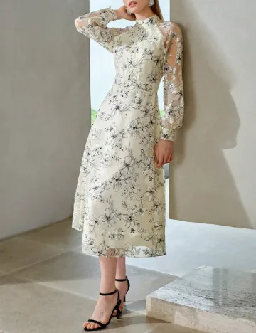 Rochie medie MOTF, crem