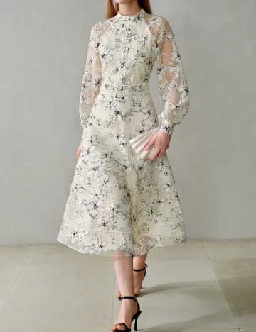 Rochie medie MOTF, crem