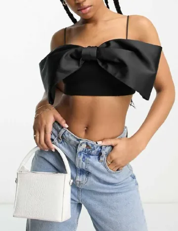 Top Stradivarius, negru Negru
