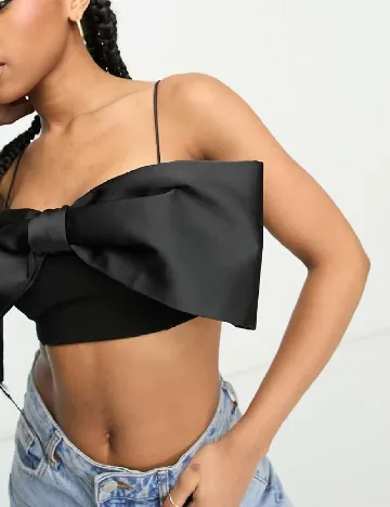 Top Stradivarius, negru Negru