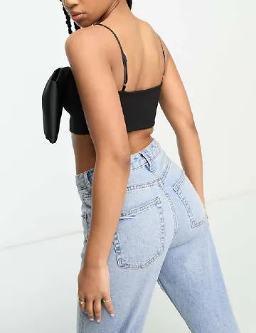 Top Stradivarius, negru Negru