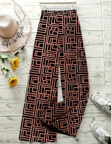 Pantaloni SHEIN, roz/negru