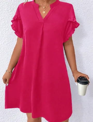 Rochie scurta SHEIN CURVE, roz Roz