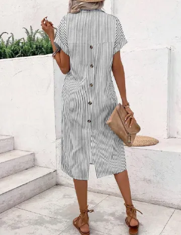 Rochie medie SHEIN, alb/gri