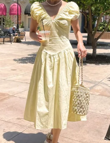 Rochie medie Dazy, galben