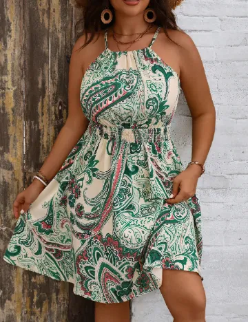 Rochie scurta SHEIN CURVE, verde
