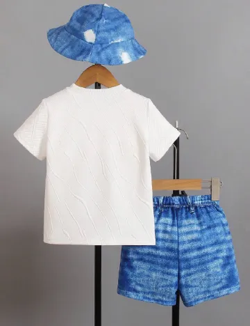 Compleu Shein Kids, alb/albastru
