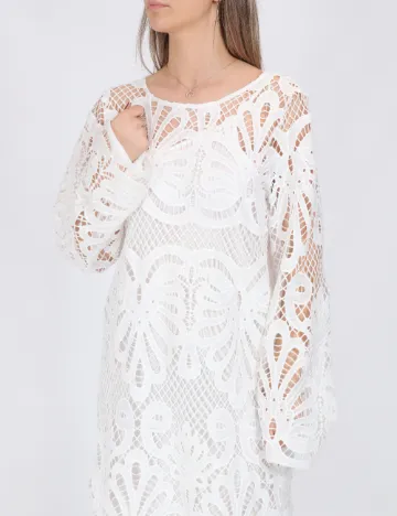 Rochie scurta Pieces, alb