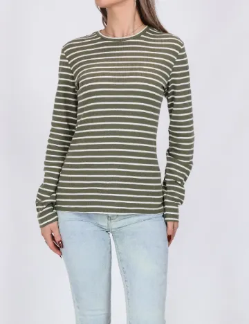 Bluza Pieces, alb/verde