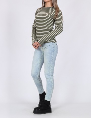 Bluza Pieces, alb/verde
