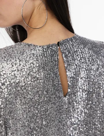 Rochie scurta Pieces, argintiu
