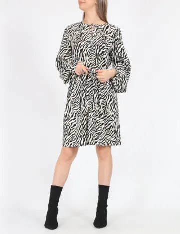 Rochie scurta Only, alb/negru
