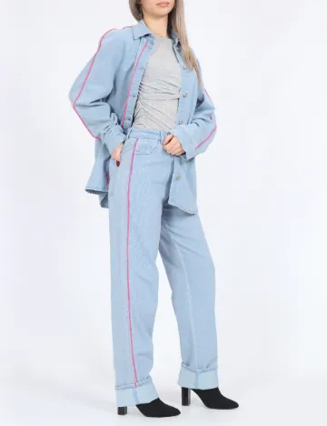 Jacheta Oversize Pieces, albastru