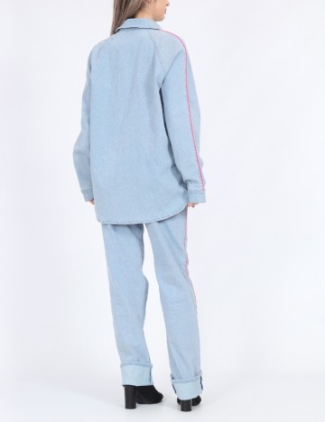 Jacheta Oversize Pieces, albastru