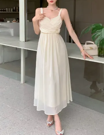 Rochie lunga Dazy, ecru