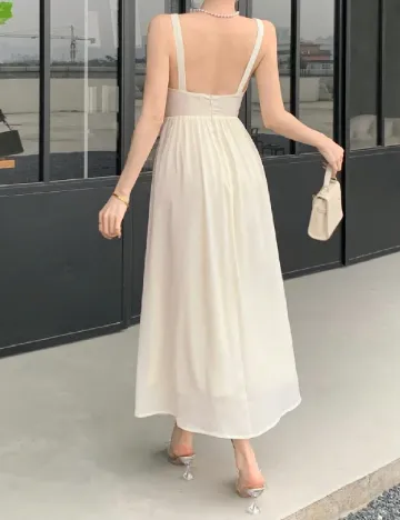 Rochie lunga Dazy, ecru