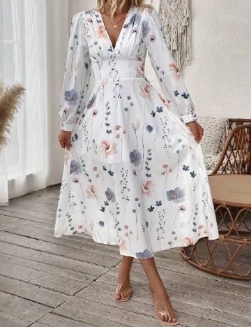 Rochie medie SHEIN, alb Alb