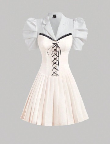 Rochie scurta SHEIN, crem