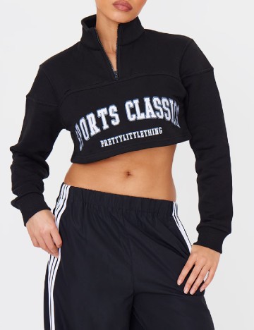 Top PRETTYLITTLETHING, negru