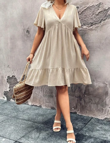 Rochie scurta SHEIN CURVE, crem