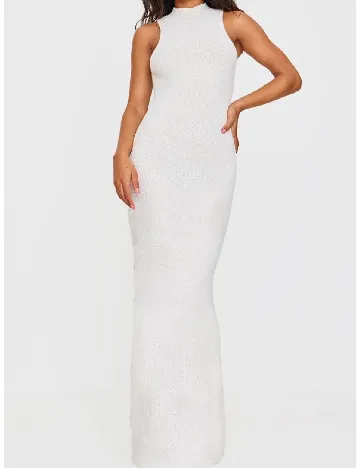 Rochie lunga PRETTYLITTLETHING, alb