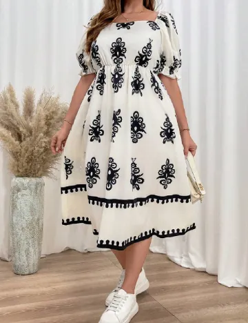 Rochie medie SHEIN CURVE, ecru