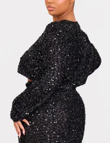 Top PRETTYLITTLETHING Plus Size, negru