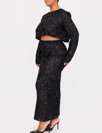 Top PRETTYLITTLETHING Plus Size, negru