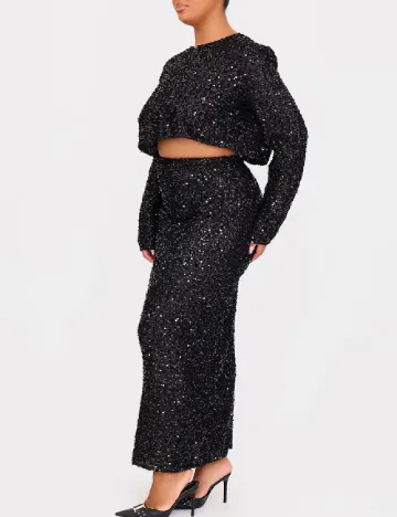 Top PRETTYLITTLETHING Plus Size, negru