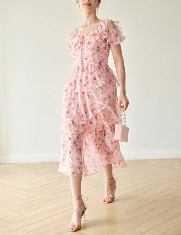 Rochie medie MOTF, floral print