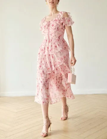Rochie medie MOTF, floral print Floral print
