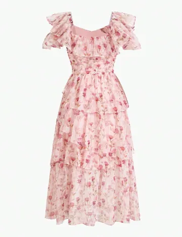 Rochie medie MOTF, floral print Floral print