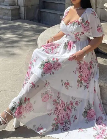 Rochie lunga SHEIN CURVE, floral print