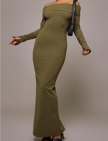 Rochie lunga PRETTYLITTLETHING, verde