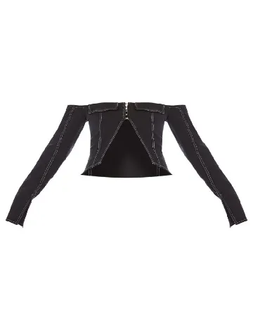 Top PRETTYLITTLETHING, negru