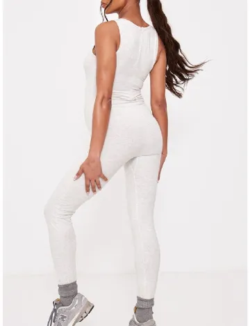 Salopeta PRETTYLITTLETHING Maternity, gri deschis