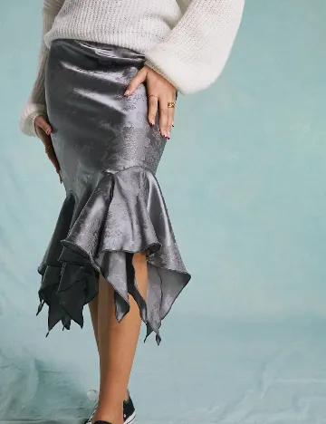 Fusta Miss Selfridge, gri Gri
