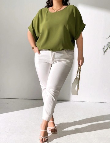 Bluza SHEIN CURVE, verde