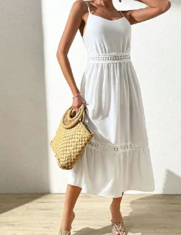 Rochie medie SHEIN, alb Alb