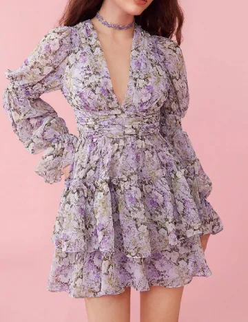 Rochie scurta SHEIN, floral print Floral print