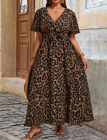 Rochie lunga SHEIN CURVE, animal print