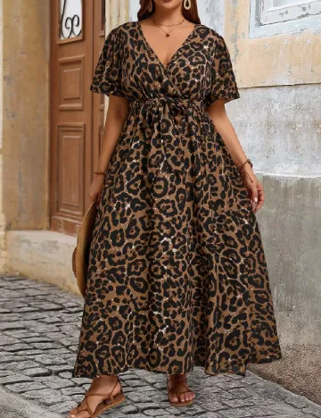 Rochie lunga SHEIN CURVE, animal print Animal print