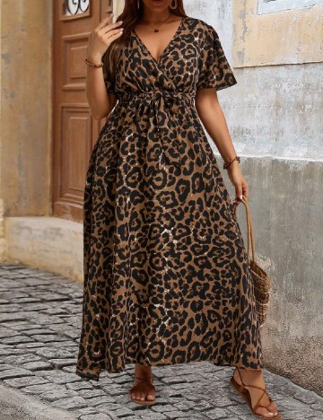 Rochie lunga SHEIN CURVE, animal print