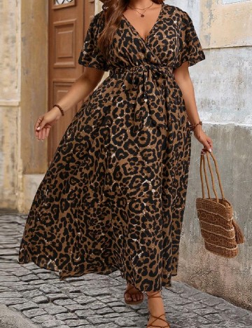 Rochie lunga SHEIN CURVE, animal print