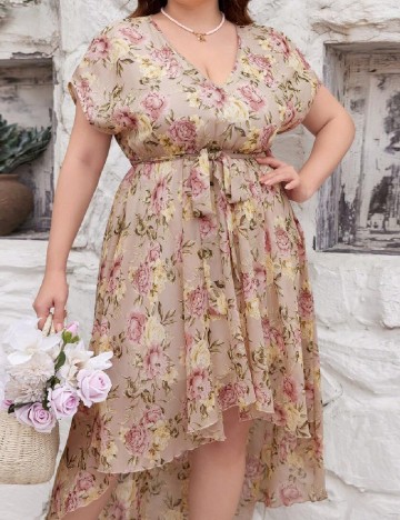 Rochie medie SHEIN CURVE, floral print