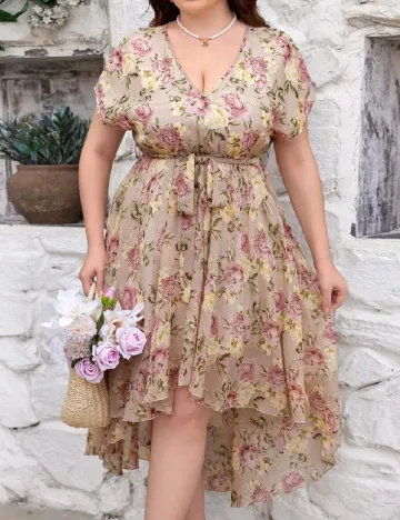Rochie medie SHEIN CURVE, floral print