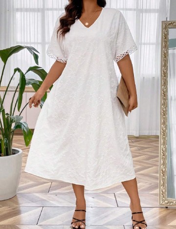 Rochie medie SHEIN CURVE, alb