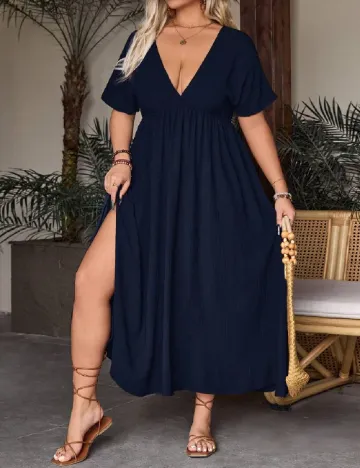 Rochie lunga SHEIN CURVE, albastru Albastru