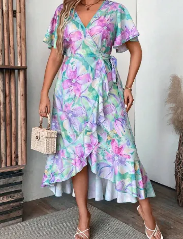 Rochie medie SHEIN CURVE, floral print Floral print